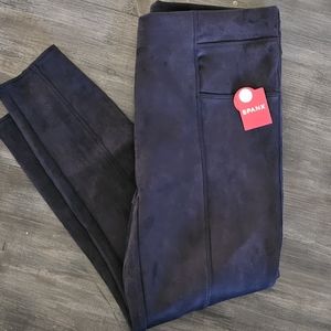 Spanx suede navy leggings, 1X